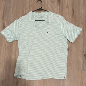 Vineyard Vines Light Green Striped Polo Shirt